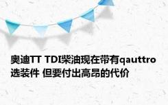 奥迪TT TDI柴油现在带有qauttro选装件 但要付出高昂的代价 
