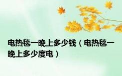 电热毯一晚上多少钱（电热毯一晚上多少度电）
