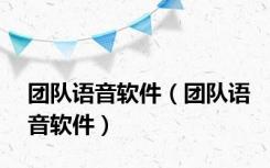 团队语音软件（团队语音软件）
