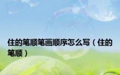 住的笔顺笔画顺序怎么写（住的笔顺）