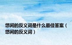 悠闲的反义词是什么最佳答案（悠闲的反义词）