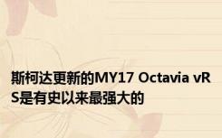 斯柯达更新的MY17 Octavia vRS是有史以来最强大的 