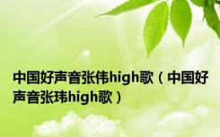 中国好声音张伟high歌（中国好声音张玮high歌）