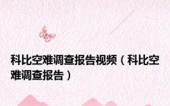 科比空难调查报告视频（科比空难调查报告）