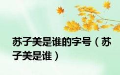 苏子美是谁的字号（苏子美是谁）