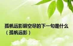 孤帆远影碧空尽的下一句是什么（孤帆远影）
