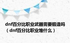 dnf百分比职业武器需要锻造吗（dnf百分比职业堆什么）