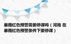 暴雨红色预警需要停课吗（河南 在暴雨红色预警条件下要停课）