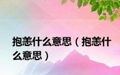 抱恙什么意思（抱恙什么意思）