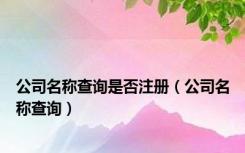 公司名称查询是否注册（公司名称查询）