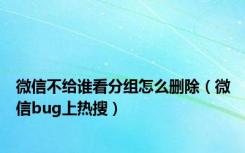 微信不给谁看分组怎么删除（微信bug上热搜）