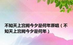 不知天上宫阙今夕是何年原唱（不知天上宫阙今夕是何年）
