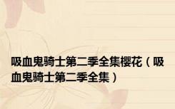吸血鬼骑士第二季全集樱花（吸血鬼骑士第二季全集）