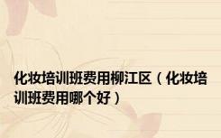 化妆培训班费用柳江区（化妆培训班费用哪个好）