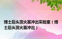 博士后头顶火苗冲出实验室（博士后头顶火苗冲出）