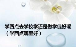 学西点去学校学还是做学徒好呢（学西点哪里好）