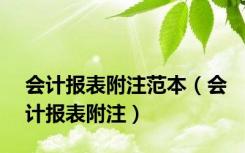 会计报表附注范本（会计报表附注）