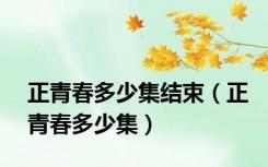 正青春多少集结束（正青春多少集）