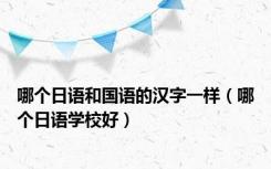 哪个日语和国语的汉字一样（哪个日语学校好）