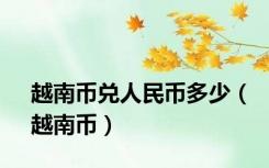 越南币兑人民币多少（越南币）