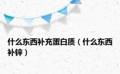 什么东西补充蛋白质（什么东西补锌）