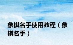 象棋名手使用教程（象棋名手）