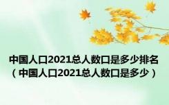 中国人口2021总人数口是多少排名（中国人口2021总人数口是多少）