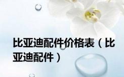 比亚迪配件价格表（比亚迪配件）