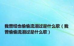 我曾经也偷偷流泪过是什么歌（我曾偷偷流泪过是什么歌）