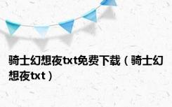 骑士幻想夜txt免费下载（骑士幻想夜txt）