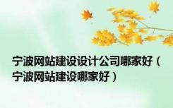 宁波网站建设设计公司哪家好（宁波网站建设哪家好）