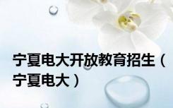 宁夏电大开放教育招生（宁夏电大）