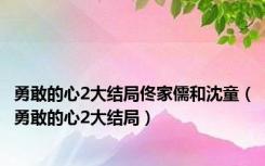 勇敢的心2大结局佟家儒和沈童（勇敢的心2大结局）
