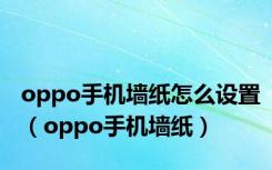 oppo手机墙纸怎么设置（oppo手机墙纸）
