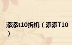 添添t10拆机（添添T10）
