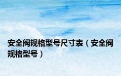 安全阀规格型号尺寸表（安全阀规格型号）