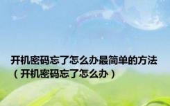 开机密码忘了怎么办最简单的方法（开机密码忘了怎么办）