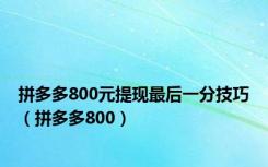 拼多多800元提现最后一分技巧（拼多多800）