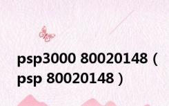 psp3000 80020148（psp 80020148）