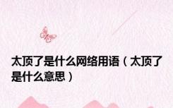 太顶了是什么网络用语（太顶了是什么意思）