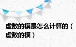 虚数的模是怎么计算的（虚数的模）