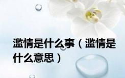 滥情是什么事（滥情是什么意思）