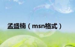 孟盛楠（msn格式）