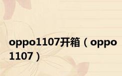 oppo1107开箱（oppo1107）
