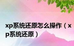 xp系统还原怎么操作（xp系统还原）