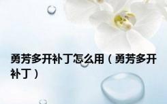 勇芳多开补丁怎么用（勇芳多开补丁）