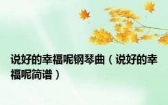 说好的幸福呢钢琴曲（说好的幸福呢简谱）