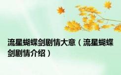 流星蝴蝶剑剧情大意（流星蝴蝶剑剧情介绍）