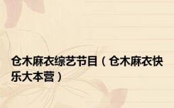 仓木麻衣综艺节目（仓木麻衣快乐大本营）