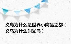 义乌为什么是世界小商品之都（义乌为什么叫义乌）